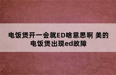 电饭煲开一会就ED啥意思啊 美的电饭煲出现ed故障